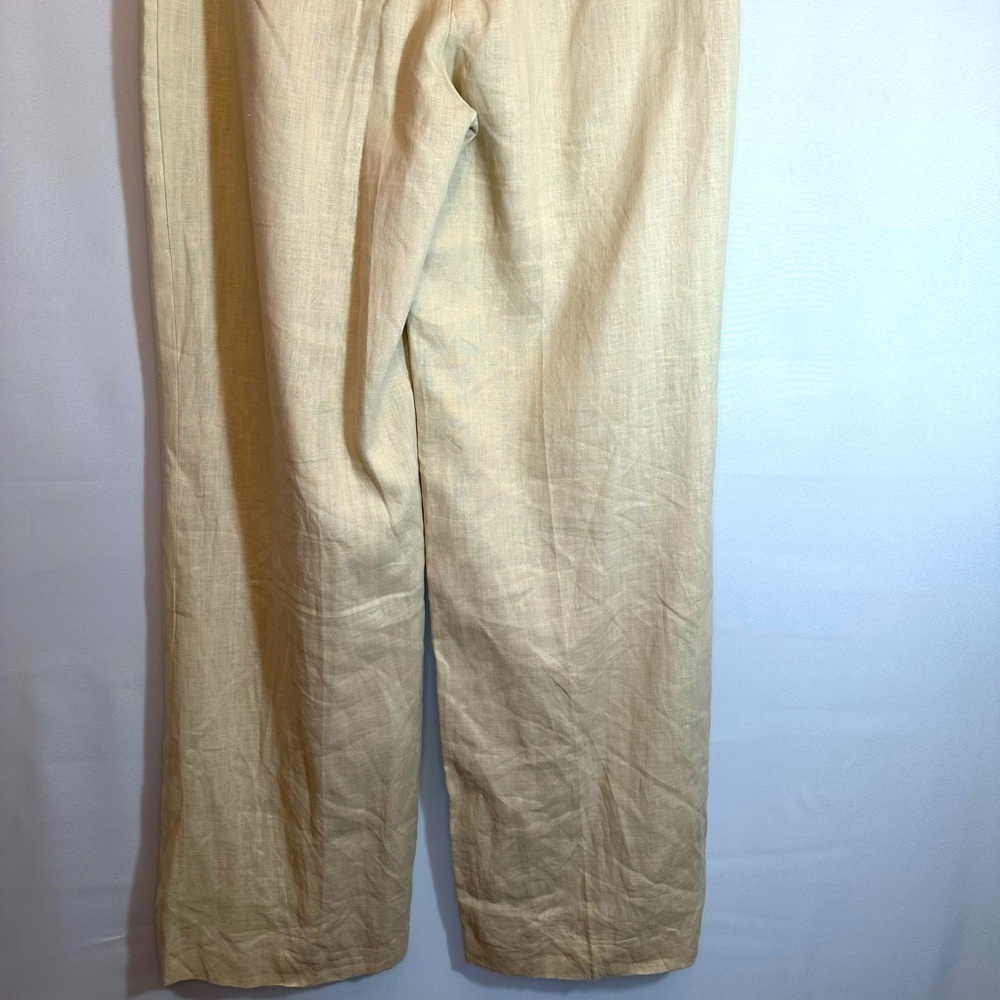 Merona Womens 100% Linen Pants Wide Leg Lined Size 8 Career Business Casual Tan - Picture 11 of 13